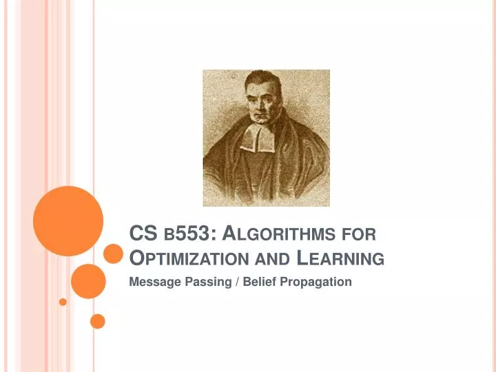 cs b553 a lgorithms for optimization and learning
