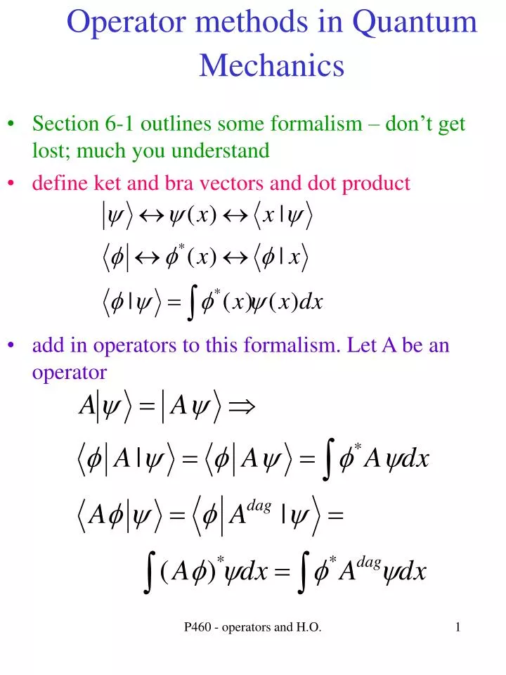 operator methods in quantum mechanics