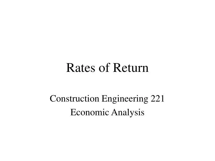 rates of return