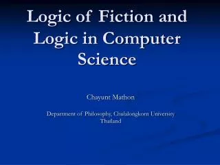 Logic of Fiction and Logic in Computer Science