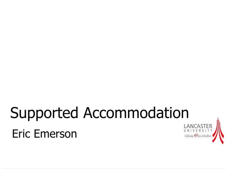 supported accommodation