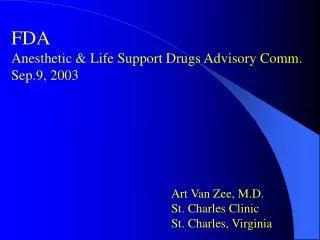 FDA Anesthetic &amp; Life Support Drugs Advisory Comm. Sep.9, 2003