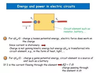 Energy and power in electric circuits