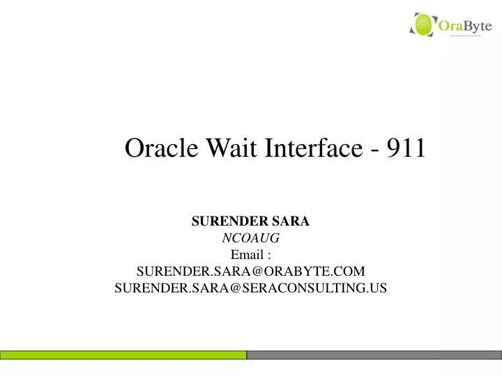 oracle wait interface 911