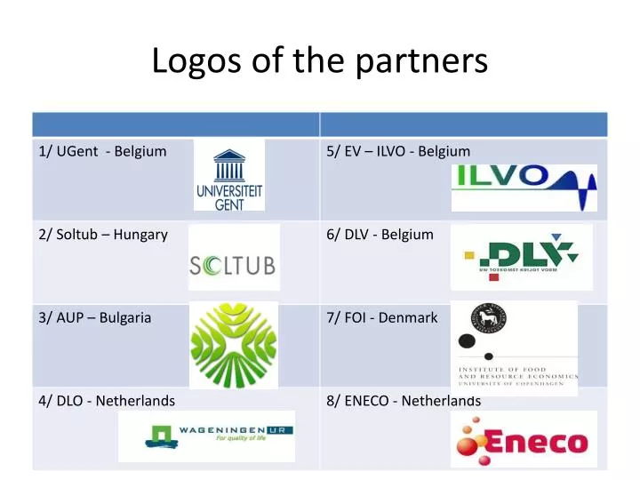 logos of the partners