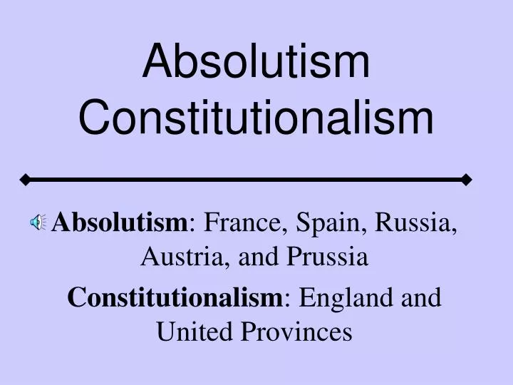absolutism constitutionalism
