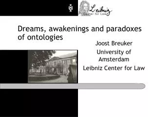 Dreams, awakenings and paradoxes of ontologies