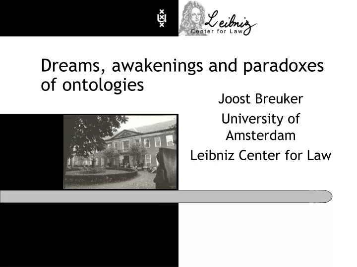 dreams awakenings and paradoxes of ontologies