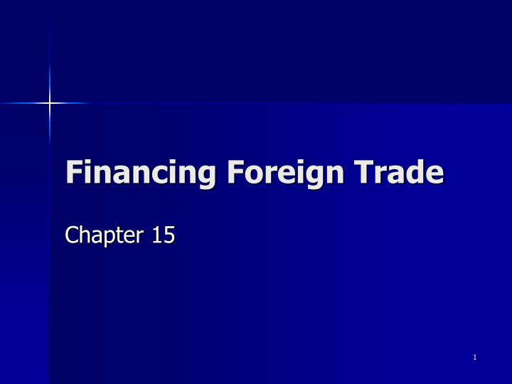 financing foreign trade