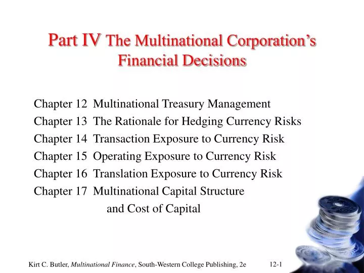part iv the multinational corporation s financial decisions
