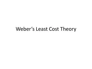 Weber’s Least Cost Theory