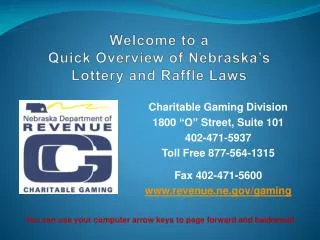 Welcome to a Quick Overview of Nebraska’s Lottery and Raffle Laws