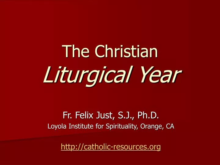 the christian liturgical year
