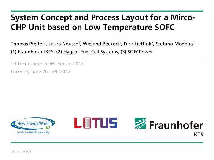 system concept and process layout for a mirco chp unit based on low temperature sofc