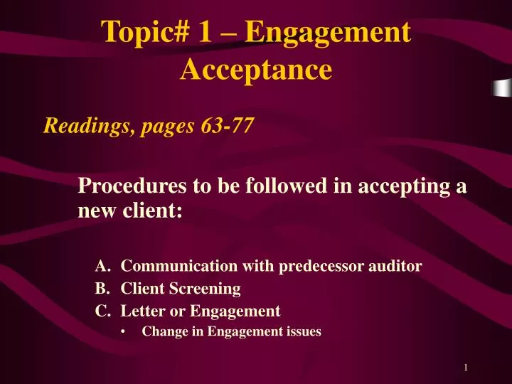 topic 1 engagement acceptance