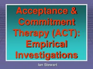 Acceptance &amp; Commitment Therapy (ACT): Empirical Investigations