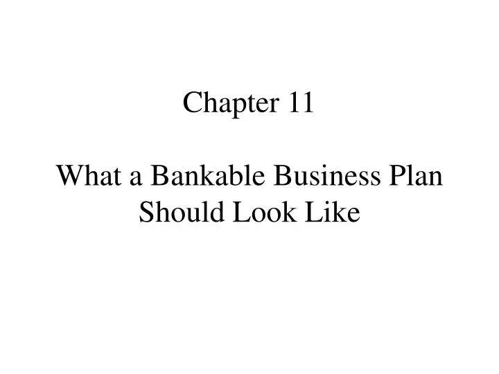 chapter 11 what a bankable business plan should look like
