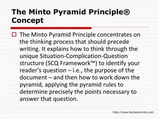 The Minto Pyramid Principle® Concept