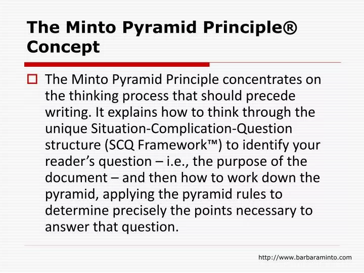 the minto pyramid principle concept