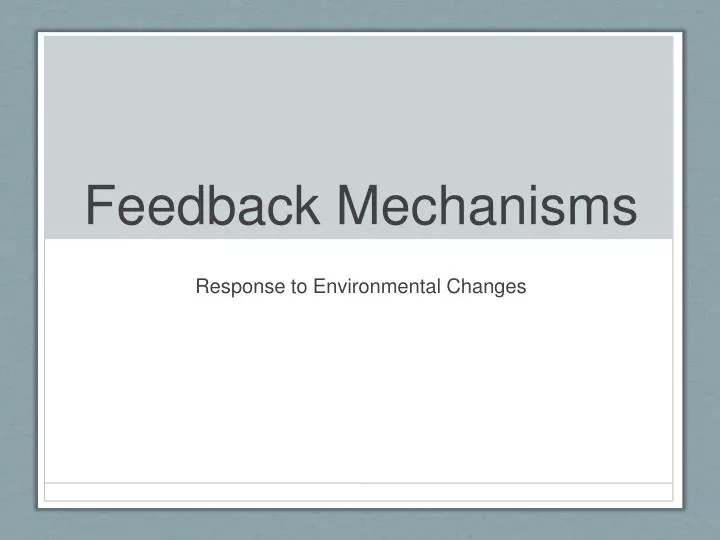 feedback mechanisms