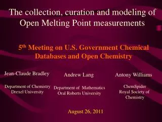 The collection, curation and modeling of Open Melting Point measurements
