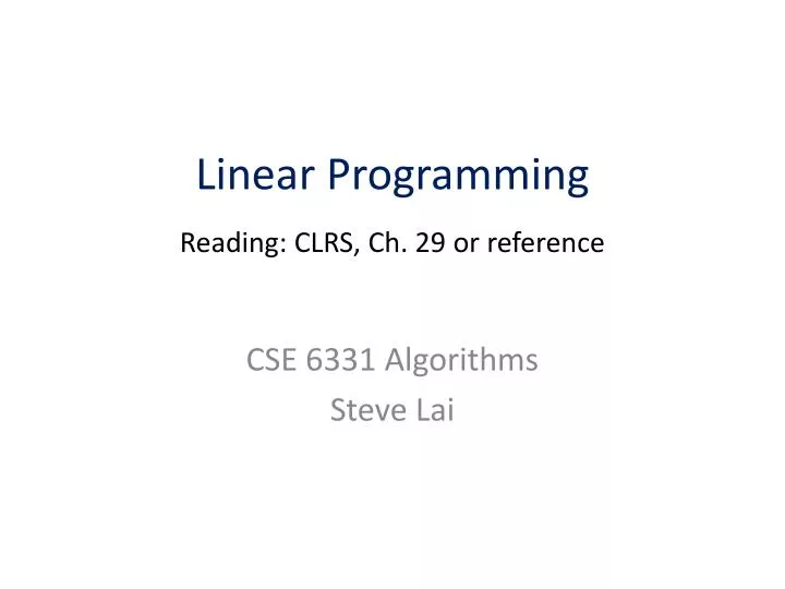 linear programming reading clrs ch 29 or reference