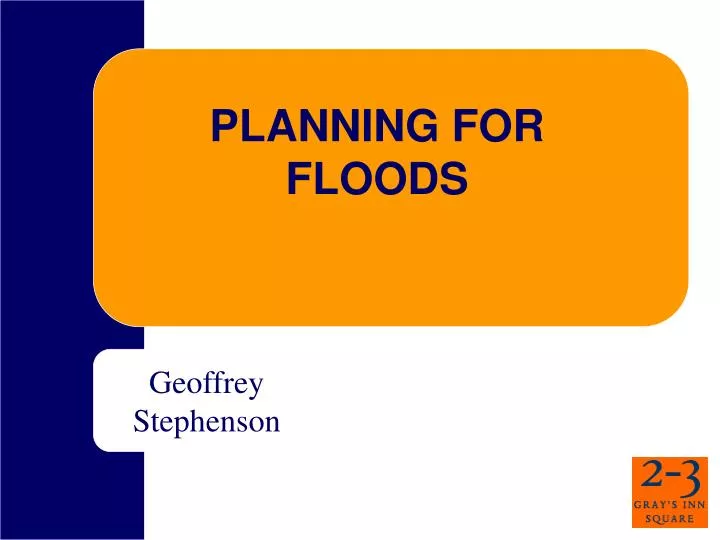 planning for floods