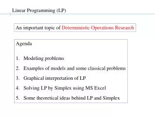 Linear Programming (LP)