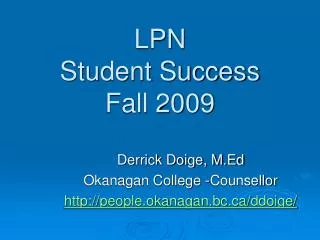 LPN Student Success Fall 2009