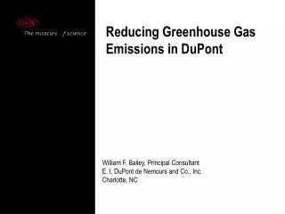 Reducing Greenhouse Gas Emissions in DuPont