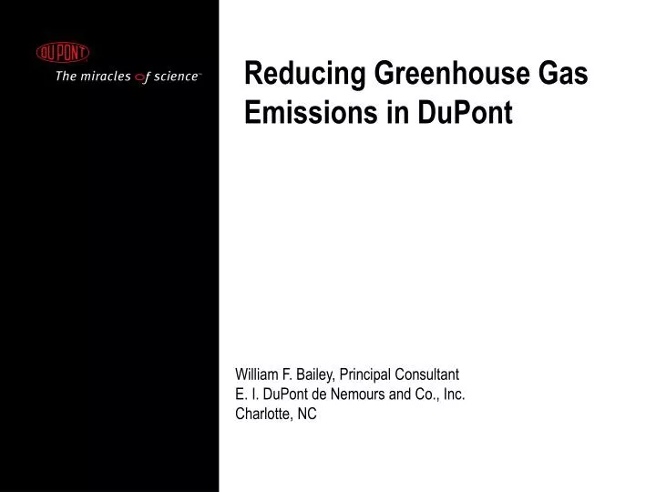 reducing greenhouse gas emissions in dupont