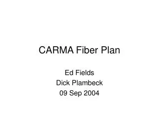 CARMA Fiber Plan