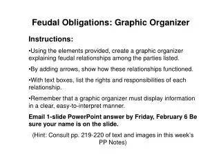 Feudal Obligations: Graphic Organizer