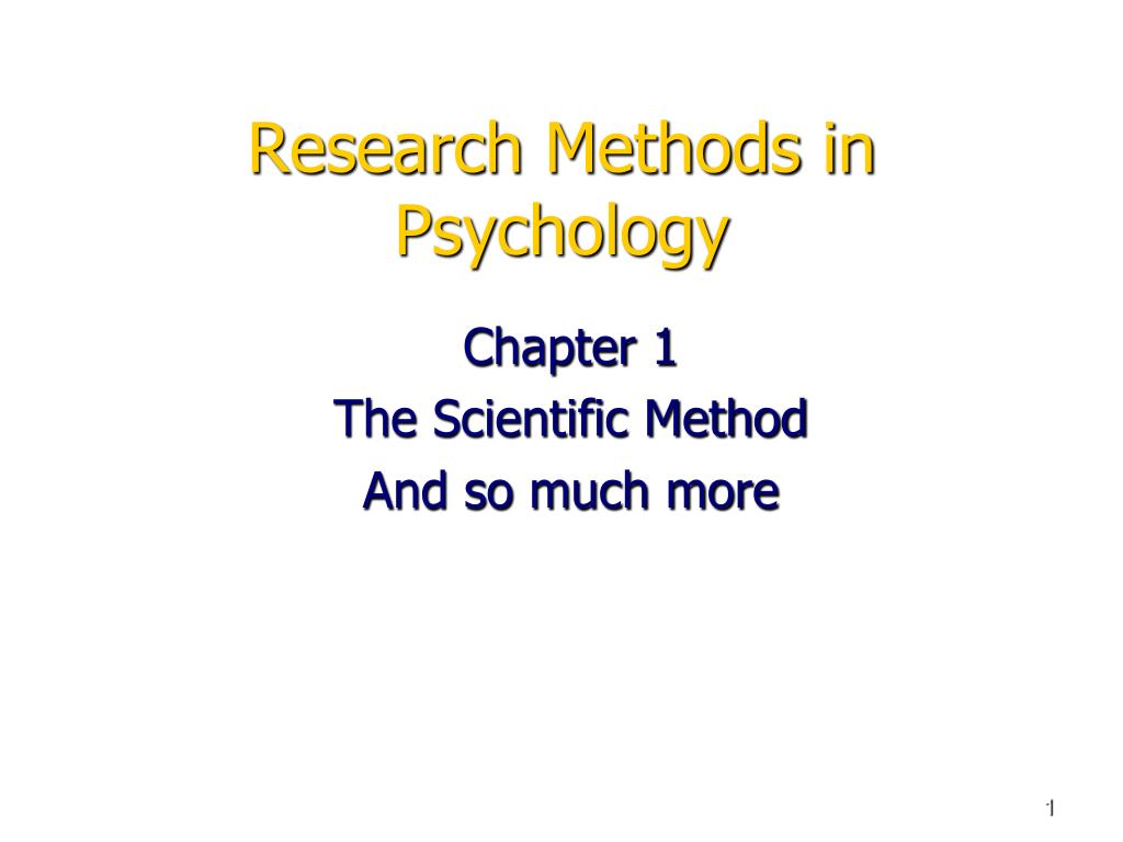 PPT - Research Methods in Psychology PowerPoint Presentation, free ...