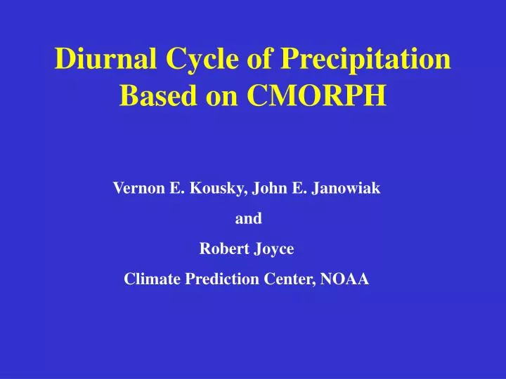 diurnal cycle of precipitation based on cmorph