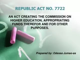 REPUBLIC ACT NO. 7722