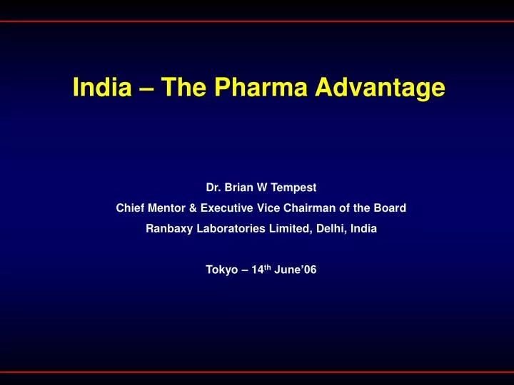 india the pharma advantage