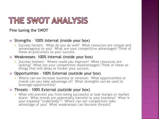the Swot analysis