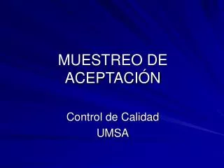 muestreo de aceptaci n