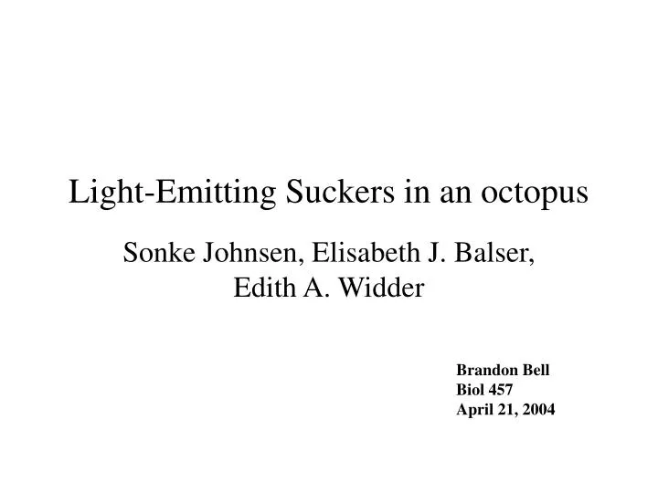 light emitting suckers in an octopus