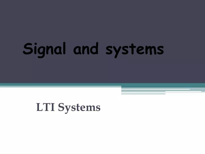 signal and systems