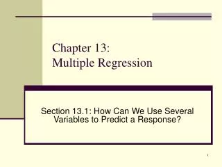 Chapter 13: Multiple Regression
