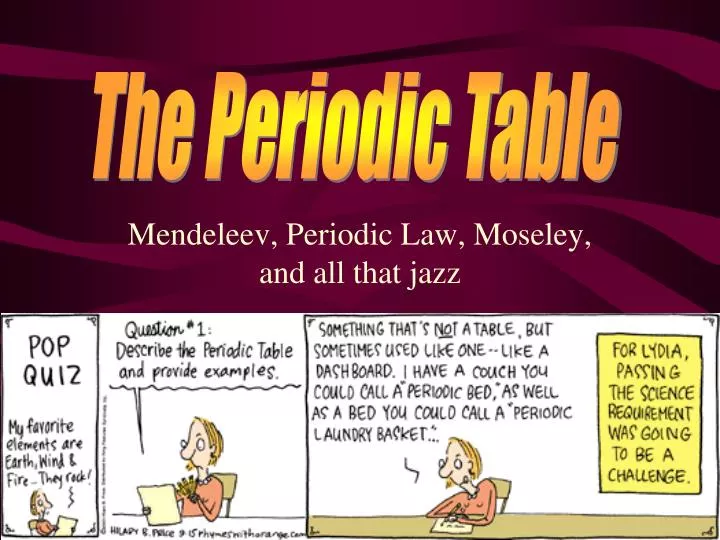 mendeleev periodic law moseley and all that jazz