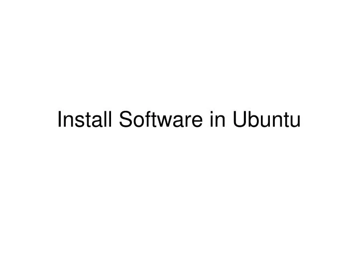 install software in ubuntu