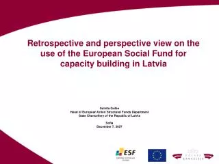 Retrospective and perspective view on the use of the European Social Fund for capacity building in Latvia