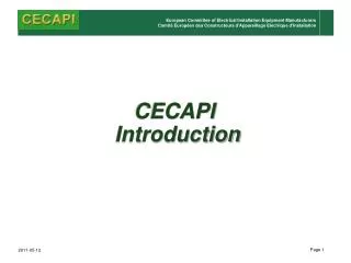 CECAPI Introduction
