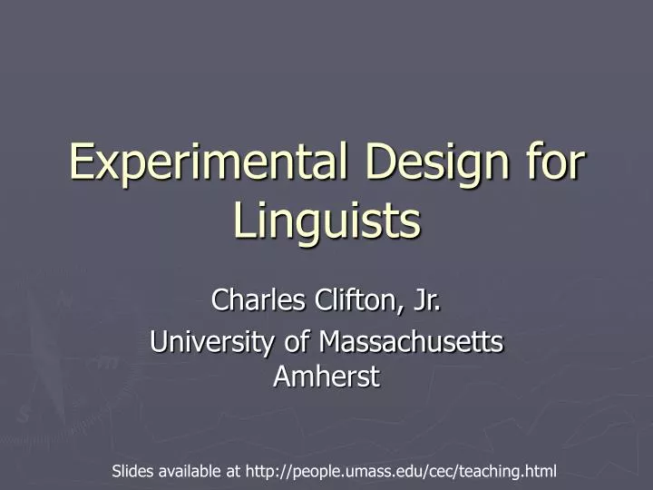 experimental design for linguists
