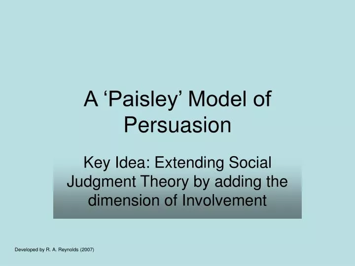a paisley model of persuasion