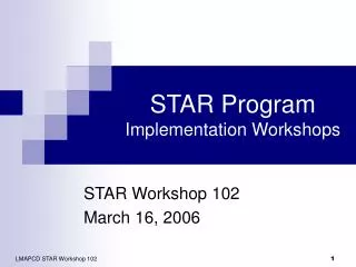 STAR Program Implementation Workshops
