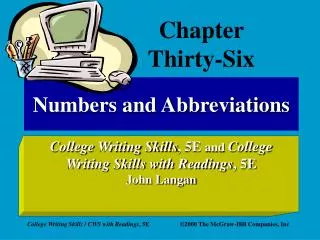 Numbers and Abbreviations